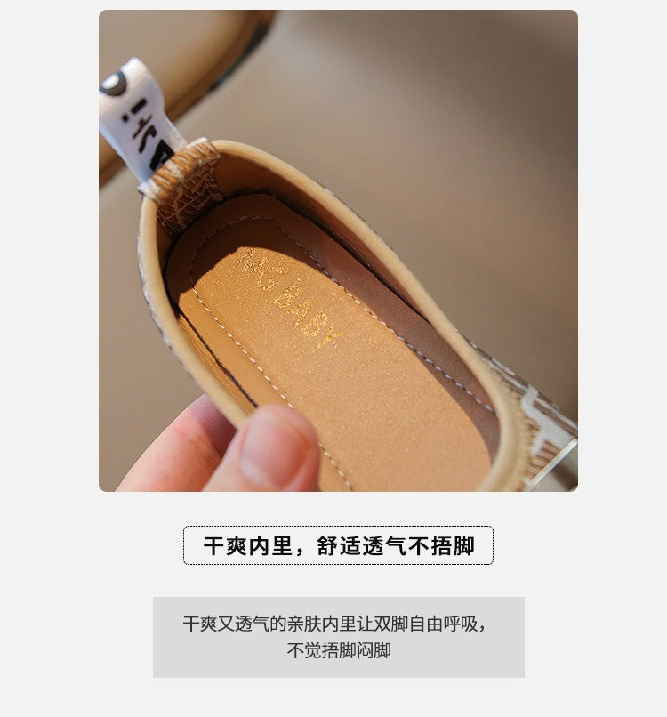 Fashionable slip-on leather shoes children's sweet princess shoes