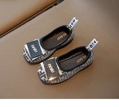 Fashionable slip-on leather shoes children's sweet princess shoes