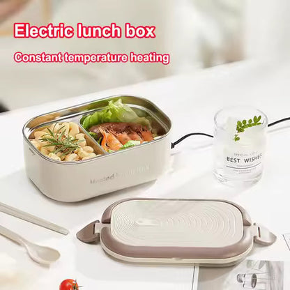 Durable 304 Stainless Steel Electric Lunch Box Plug-in 1000ml Food Heated Warmer Container Constant Temperature Heated Lunch Box